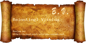 Beinstingl Vitolda névjegykártya